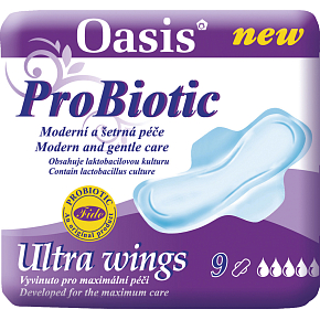 Oasis ProBiotic Ultra Wings dámské vložky, 9 ks Oasis ProBiotic Ultra Wings dámské vložky, 9 ks