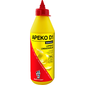 APEKO D1 lepidlo na dřevo, papír, kůži s aplikátorem, 500 g APEKO D1 lepidlo na dřevo, papír, kůži s aplikátorem, 500 g