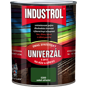 Industrol S2013 univerzál lesk vrchní barva na kov a dřevo, 5300 zeleň střední, 750 ml