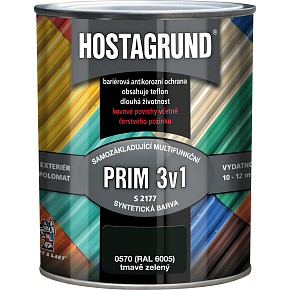 Hostagrund Prim 3v1 S2177 základní i vrchní barva na kov, 0570 zelená, 600 ml