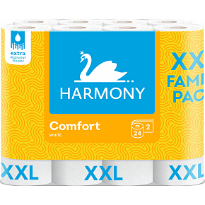Harmony Comfort XXL 2vrstvý toaletní papír, 24 rolí, 18,2 m role Harmony Comfort XXL 2vrstvý toaletní papír, 24 rolí, 18,2 m role