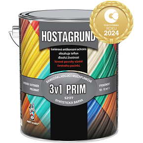 Hostagrund Prim 3v1 S2177 základní i vrchní barva na kov, 0912 hliník, 2,5 l Hostagrund Prim 3v1 S2177 základní i vrchní barva na kov, 0912 hliník, 2,5 l