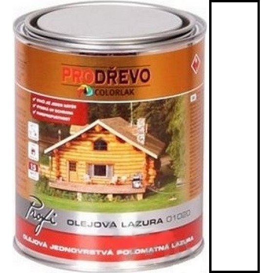 Colorlak Profi Olejová Lazura 01020 na dřevo Bílá 0,75 l