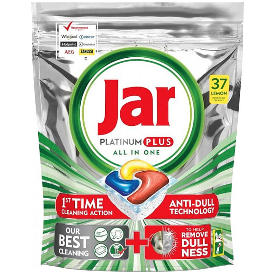 Jar Platinum Plus All in One Lemon kapsle do myčky nádobí 37 kusů