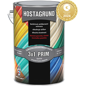 Hostagrund Prim 3v1 S2177 základní i vrchní barva na kov, 0912 hliník, 4 l