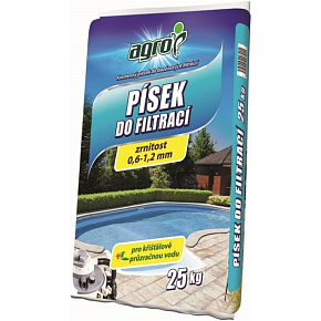 Agro křemenný písek pro pískové filtrace, 0,6 až 1,2 mm, 25 kg