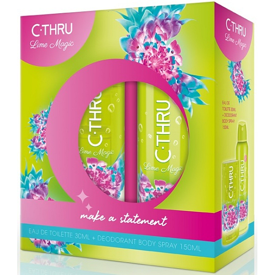 C-Thru Lime Magic toaletní voda pro ženy 30 ml + deodorant sprej 150 ml, dárková sada