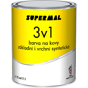 Supermal 3v1 S2177 0131 šedá vrchní syntetická barva na kovy, 0,6 l