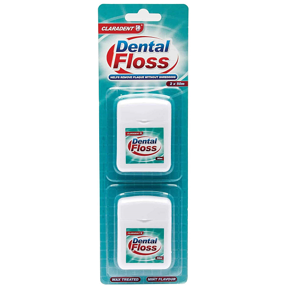 Claradent Dental Floss voskovaná dentální nit 2 x 50 m