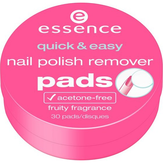 Essence Quick & Easy Nail Polish Remover Pads odlakovací tampóny na nehty 30 kusů