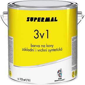 Supermal 3v1 S2177 0280 hněď tmavá vrchní syntetická barva na kovy, 2,5 l