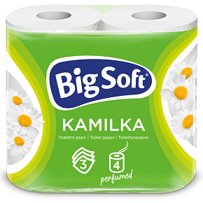 Big Soft Kamilka 3vrstvý toaletní papír, 4 role, 16,8 m role Big Soft Kamilka 3vrstvý toaletní papír, 4 role, 16,8 m role