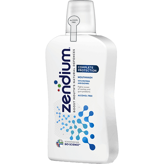 Zendium Complete ústní voda proti zubnímu kazu, problémům s dásněmi, bez alkoholu 500 ml