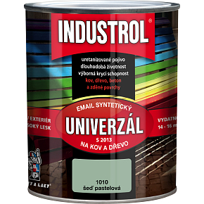 Industrol S2013 univerzál lesk vrchní barva na kov a dřevo, 1010 šeď pastelová, 600 ml