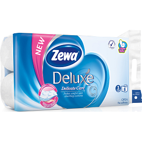 Zewa Deluxe Delicate Care 3vrstvý toaletní papír, 19,3 m, 8 rolí Zewa Deluxe Delicate Care 3vrstvý toaletní papír, 19,3 m, 8 rolí