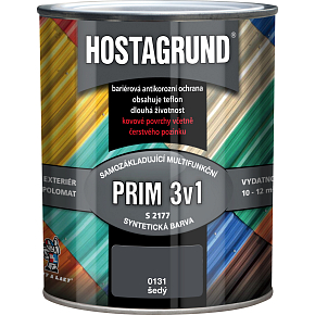 Hostagrund Prim 3v1 S2177 základní i vrchní barva na kov, 0131 šedá, 600 ml Hostagrund Prim 3v1 S2177 základní i vrchní barva na kov, 0131 šedá, 600 ml